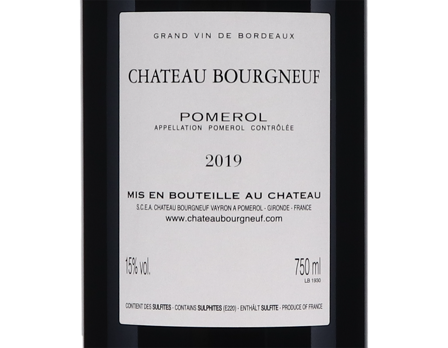 Ch Bourgneuf Pomerol 2019
