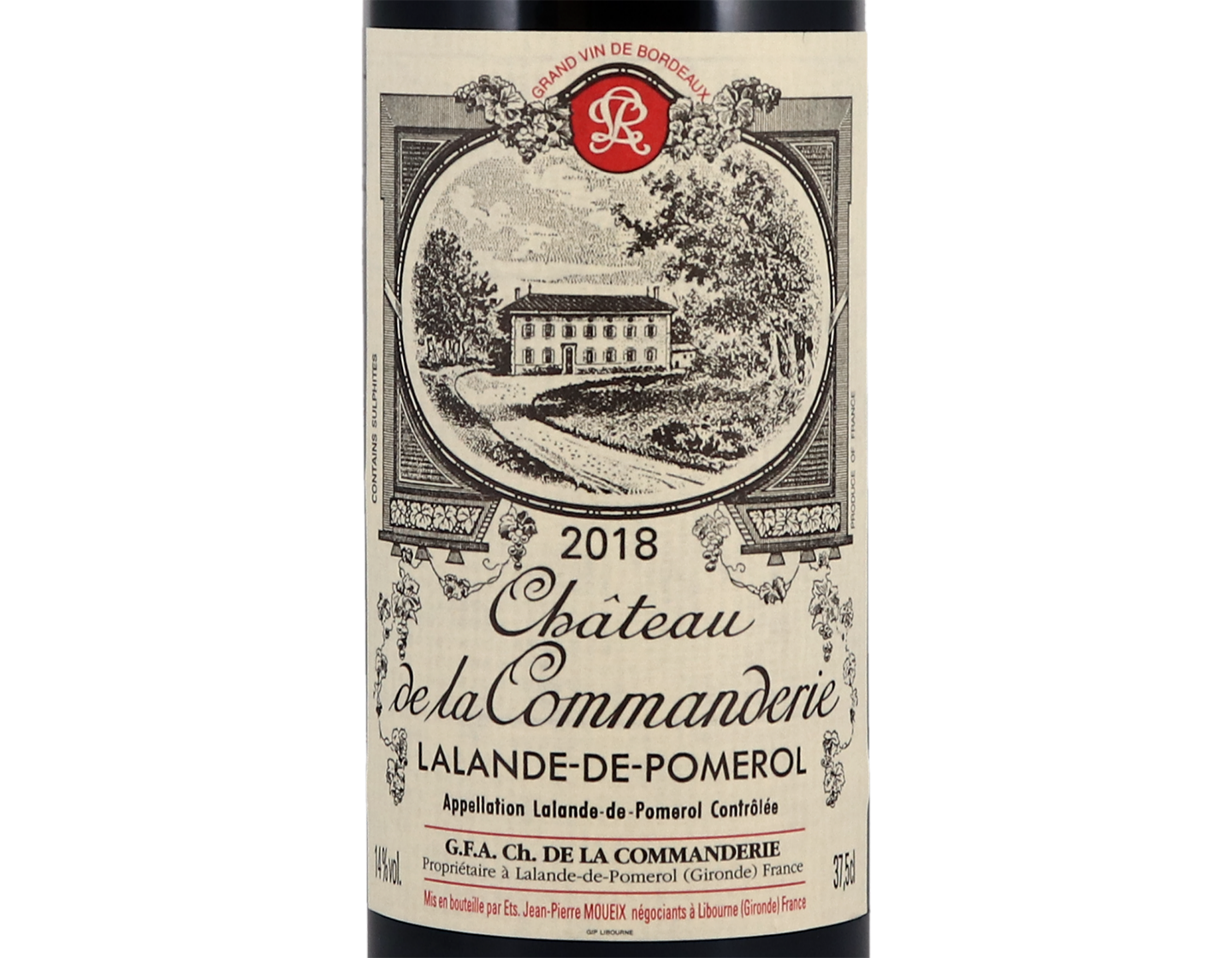 Half bottle of Château de la Commanderie, Lalande-de-Pomerol 2018
