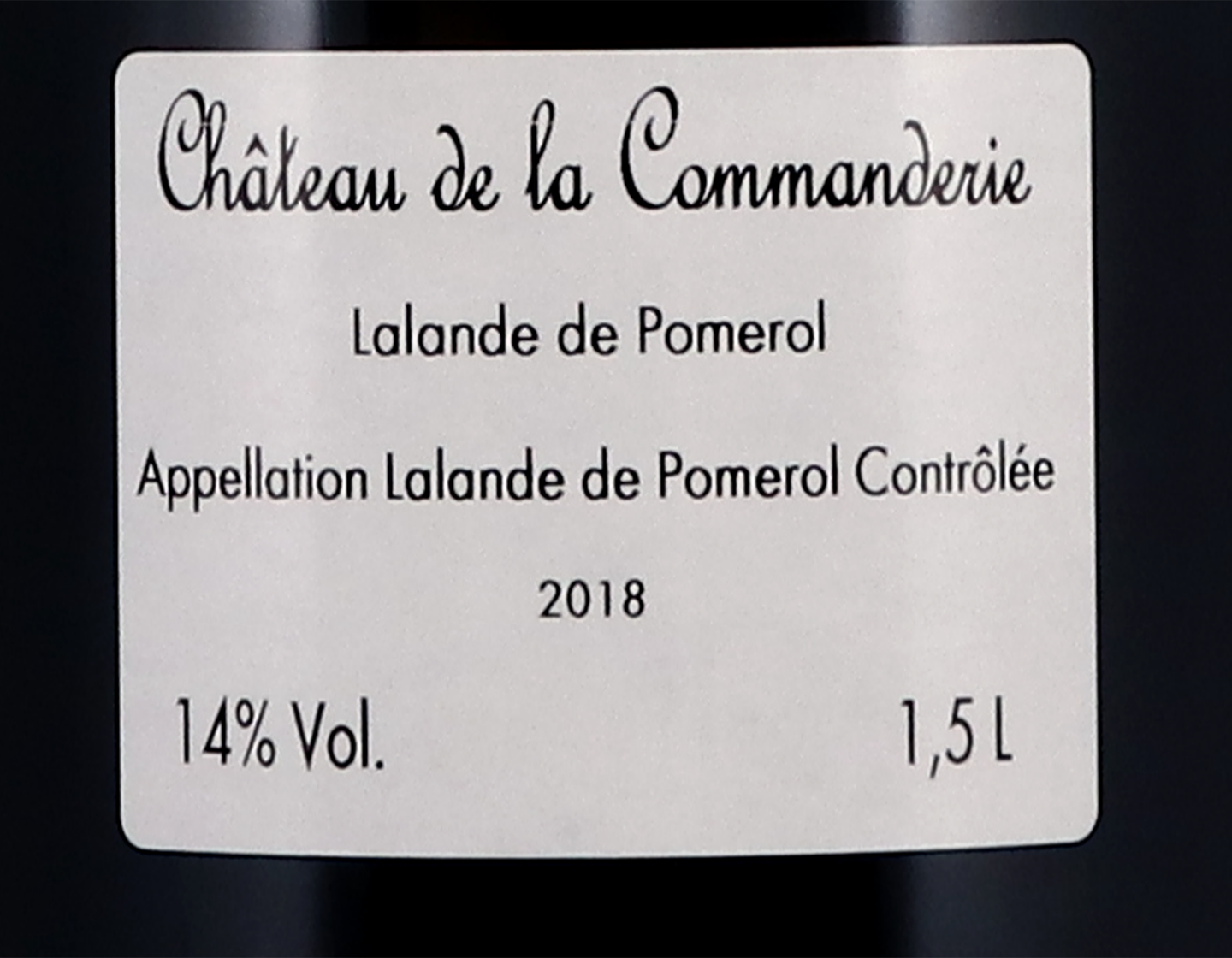 Magnum of Château de la Commanderie, Lalande-de-Pomerol 2018