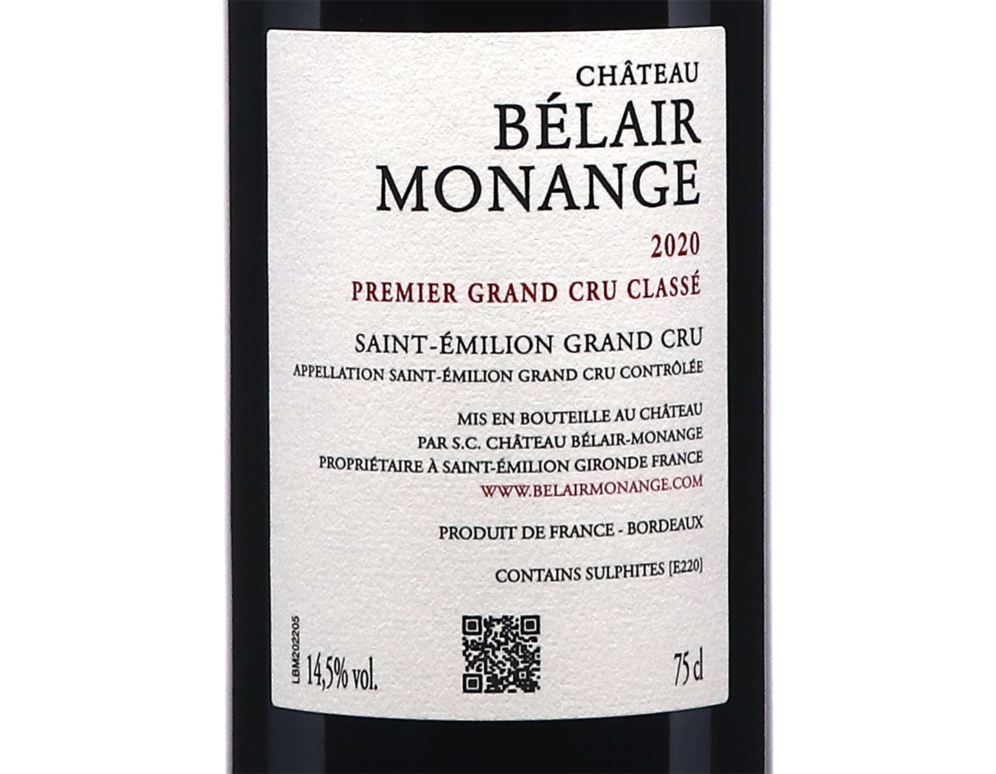 Ch Belair Monange Saint Emillion 2020
