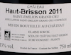 Ch Haut Brisson Saint-Emilion 2011 view 3