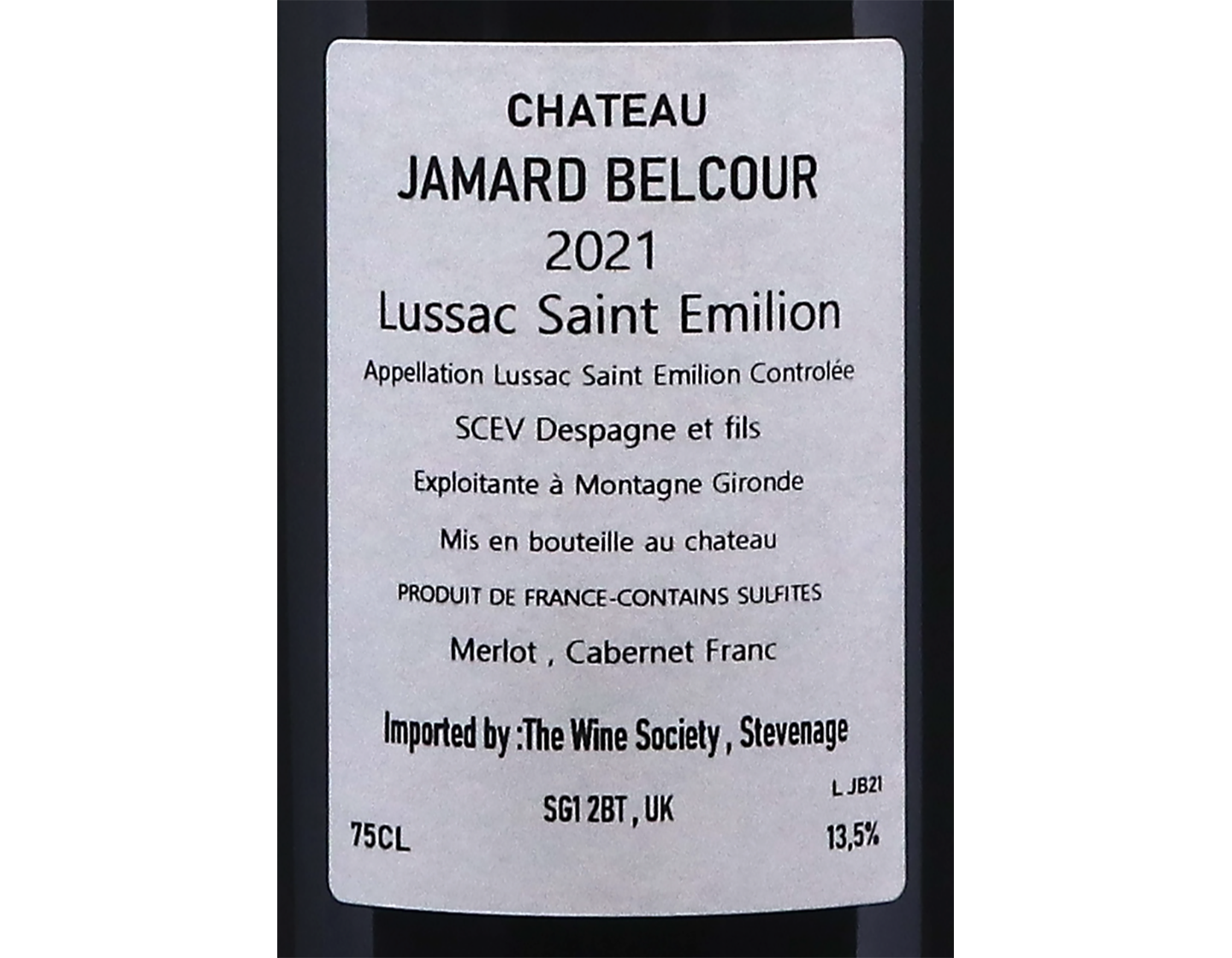 Château Jamard Belcour, Lussac Saint-Emilion 2021