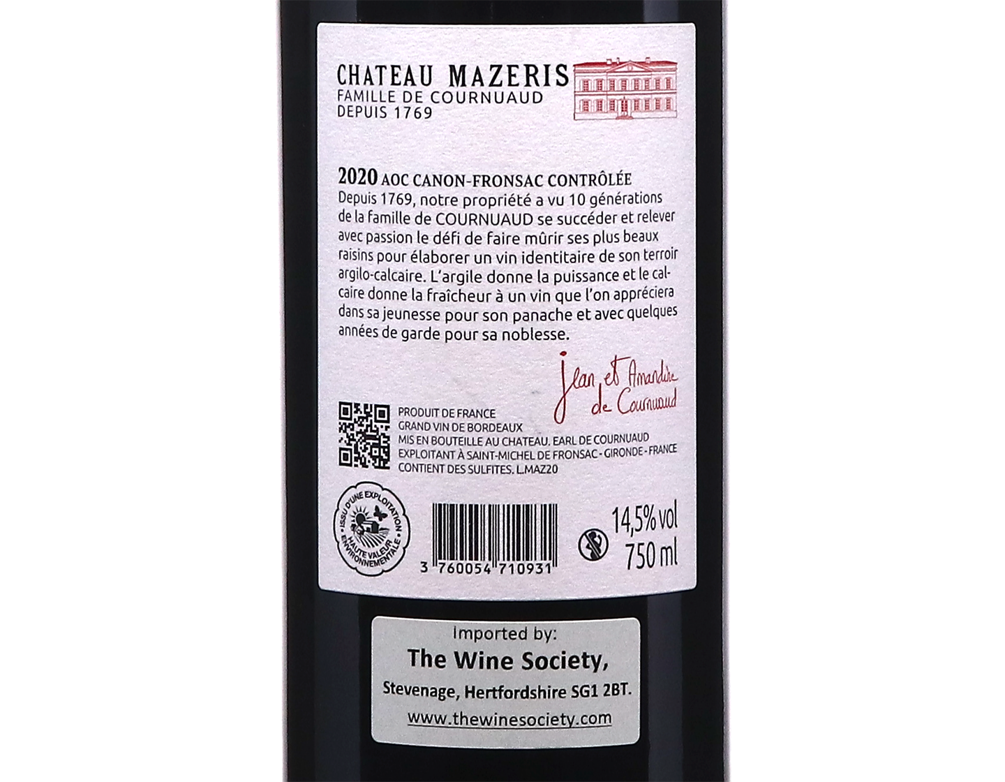 Château Mazeris, Canon Fronsac 2020
