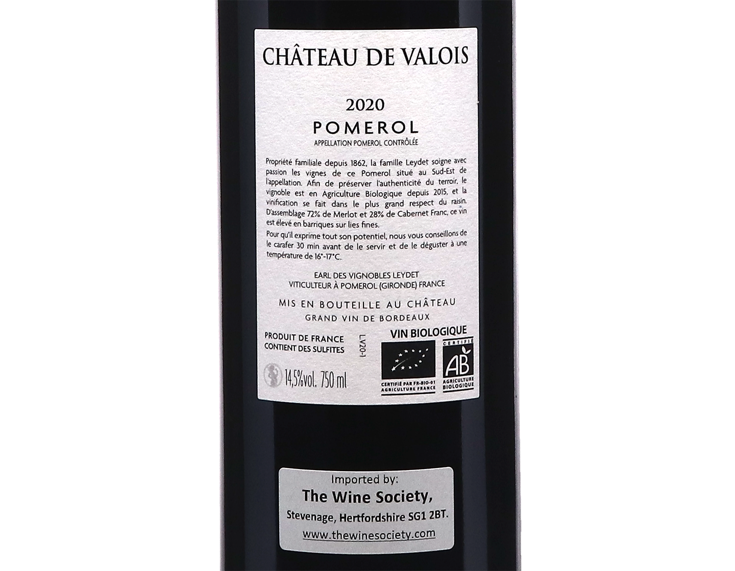 Château de Valois, Pomerol 2020
