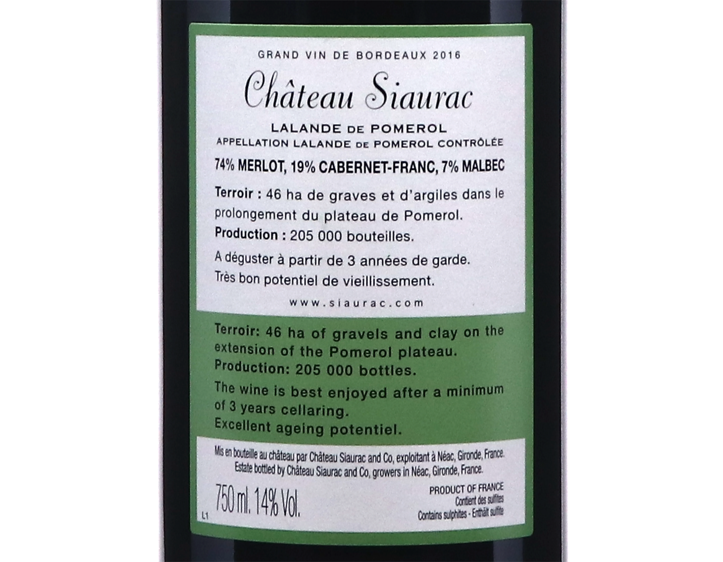 Ch Siaurac Lalande de Pomerol 2016