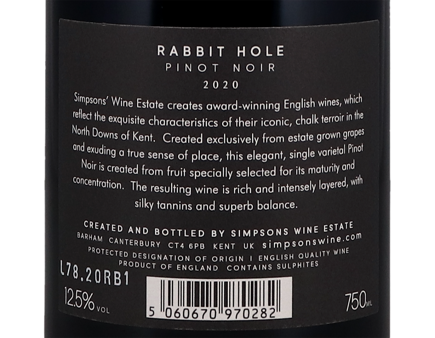 Rabbit Hole Pinot Noir Simpsons 2020
