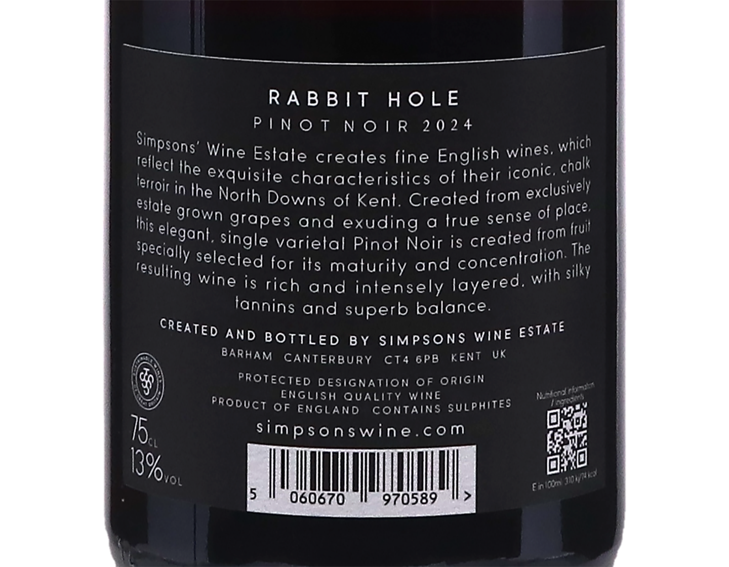 Simpsons Rabbit Hole Pinot Noir Kent 2024