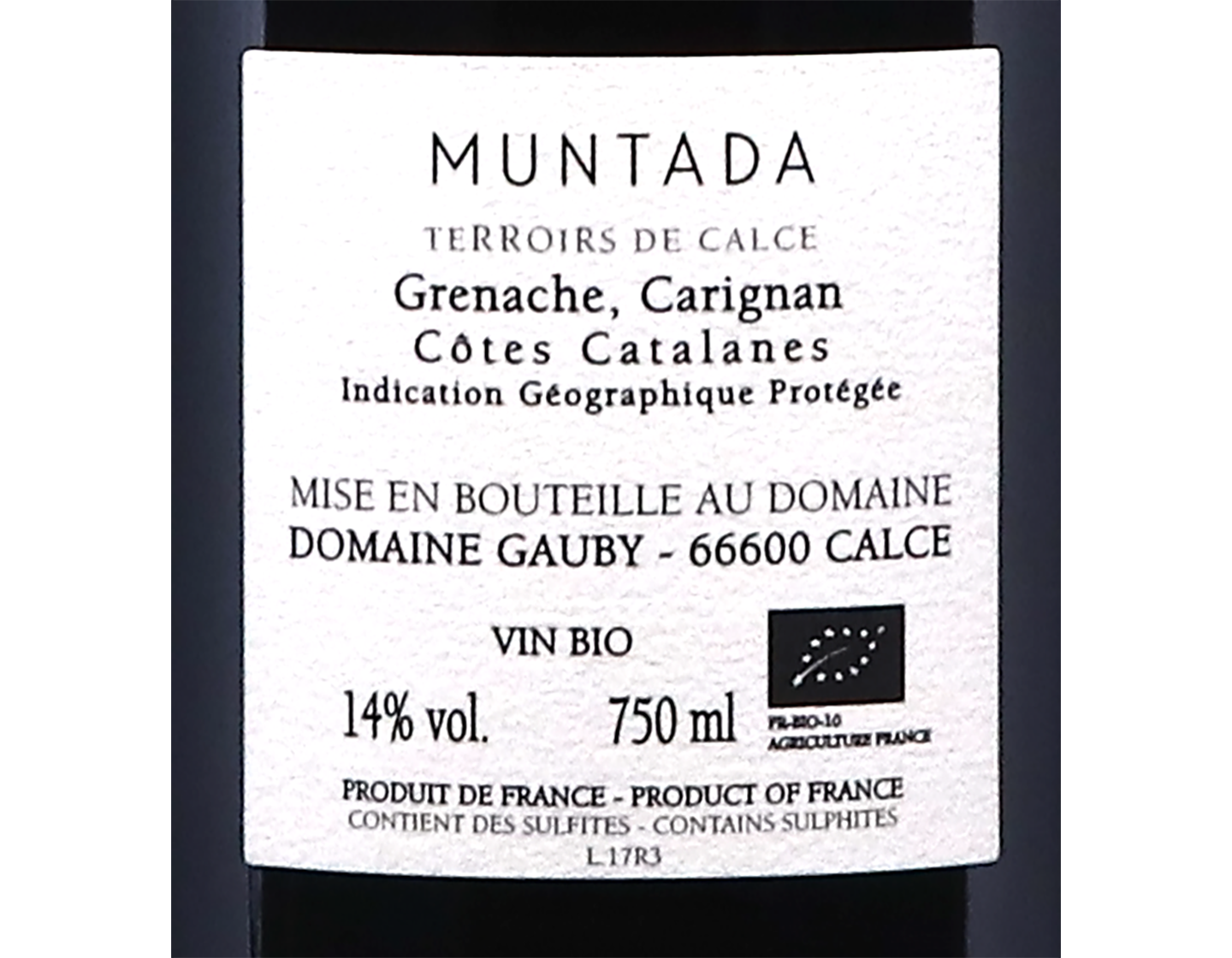 Côtes du Roussillon-Villages Muntada, Domaine Gauby 2017