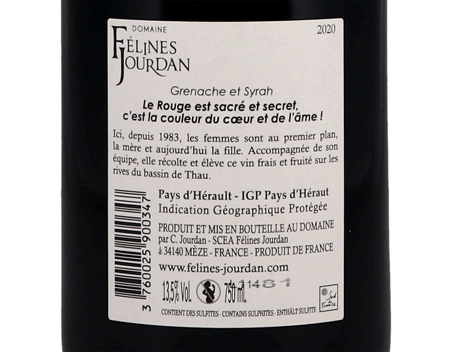 Domaine Felines Jourdan Rouge IGP Herault 20202