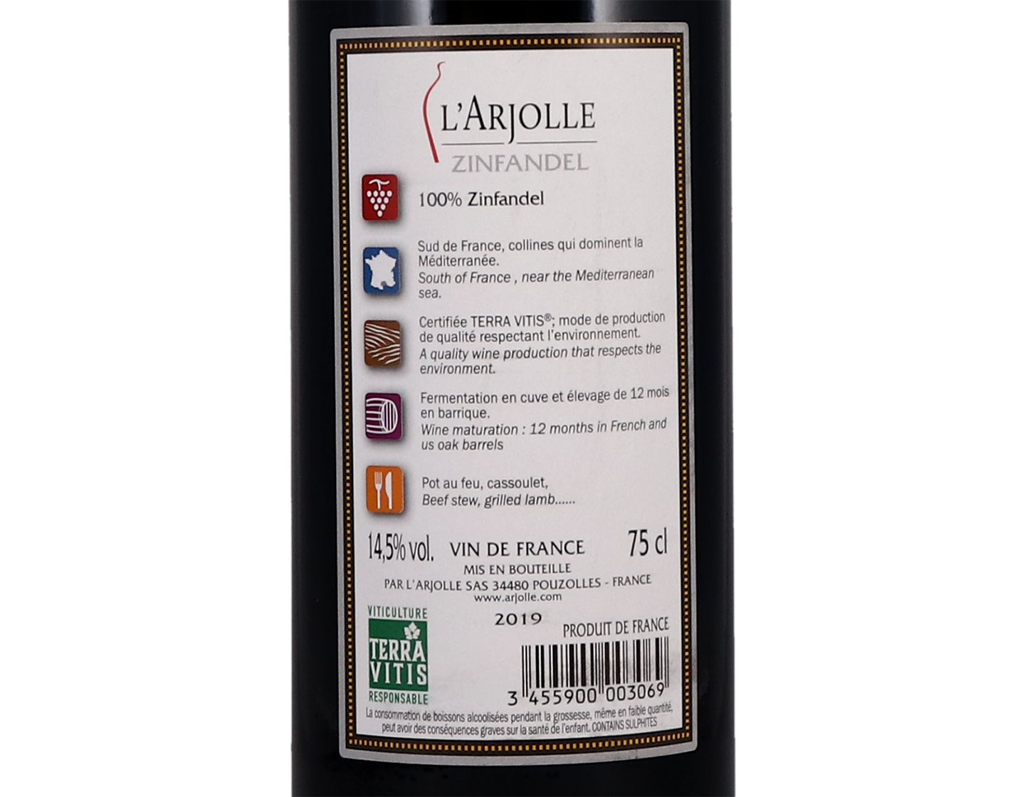 Zinfandel de l'Arjolle, Vin de France 2019