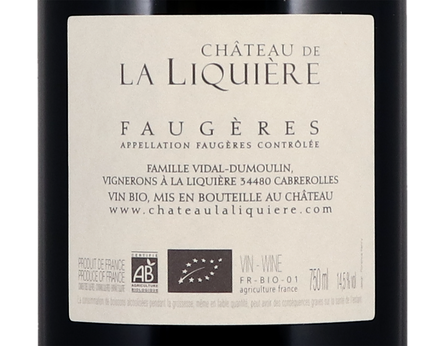 Faugères ‘Nos Racines', Château de la Liquière 2019