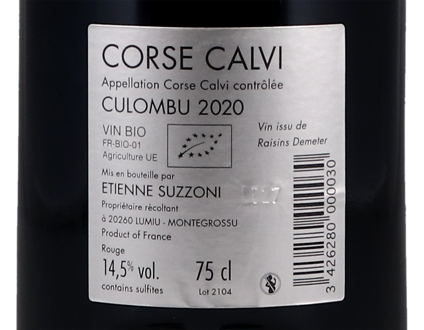 Corse Calvi Clos Culombu Rouge 2020 ORGANIC