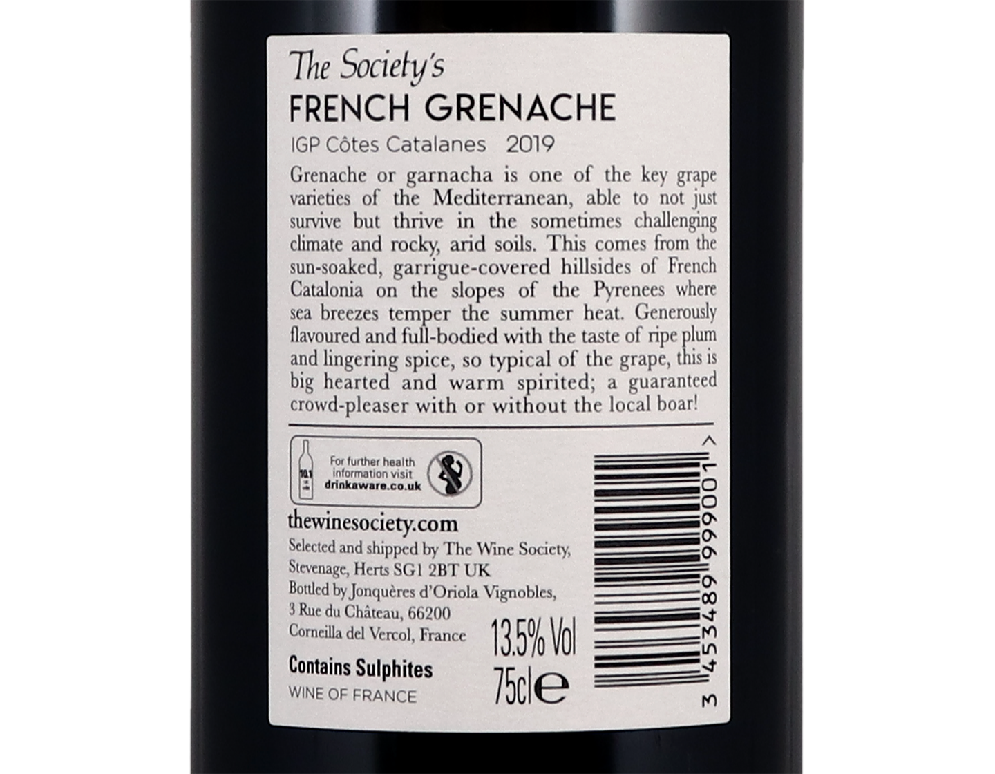 The Society's French Grenache, Cotes Catalanes 2019