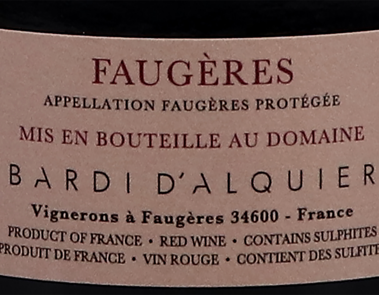 Faugeres Les Bastides Domaine Bardi d'Alquier 2019