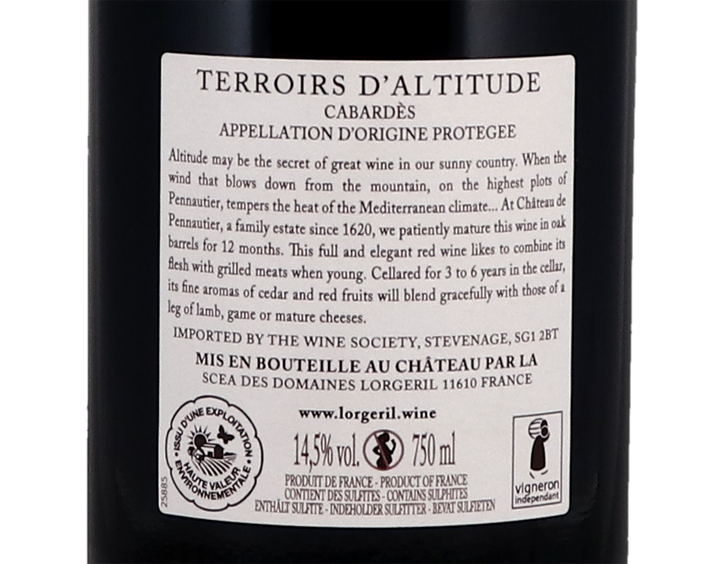 Cabardes Terroirs d Altitude Chateau de Pennautier 2018
