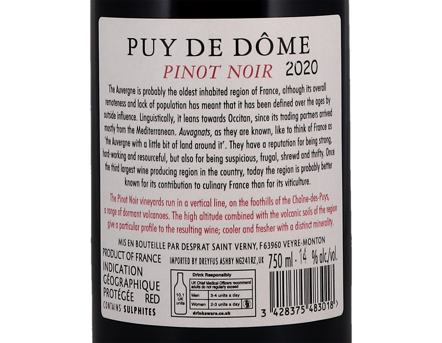 Pinot Noir, Puy de Dôme, Cave Saint-Verny 2020