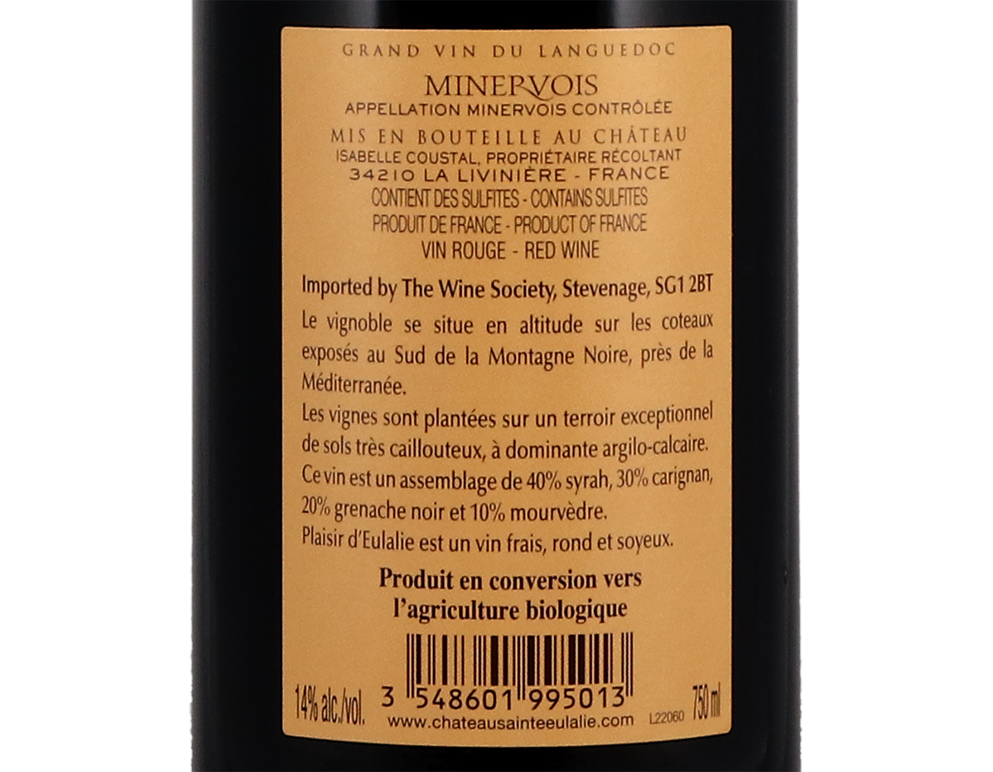 Minervois Chateau Sainte Eulalie Plasir D Eulalie 2021