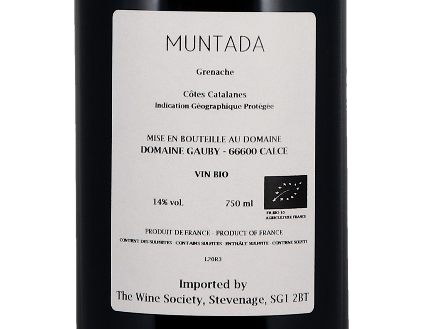 Cotes du Roussillon Villages Muntada Dom Gauby ORGANIC 2020