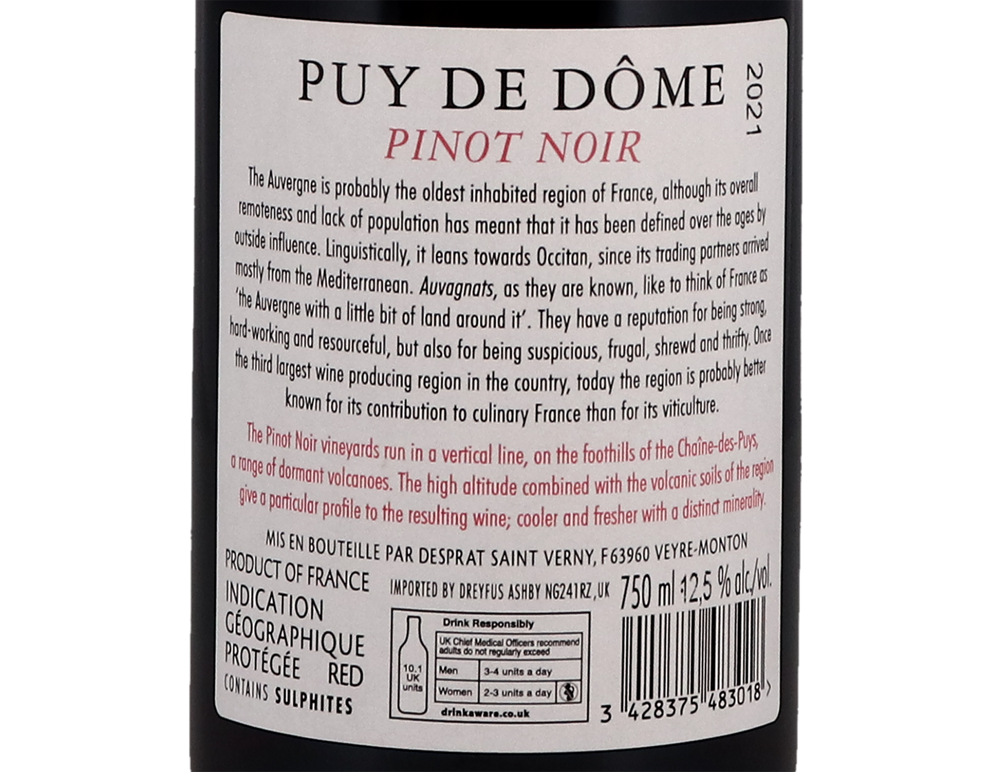 Pinot Noir Puy de Dome Cave Saint Verny 2021
