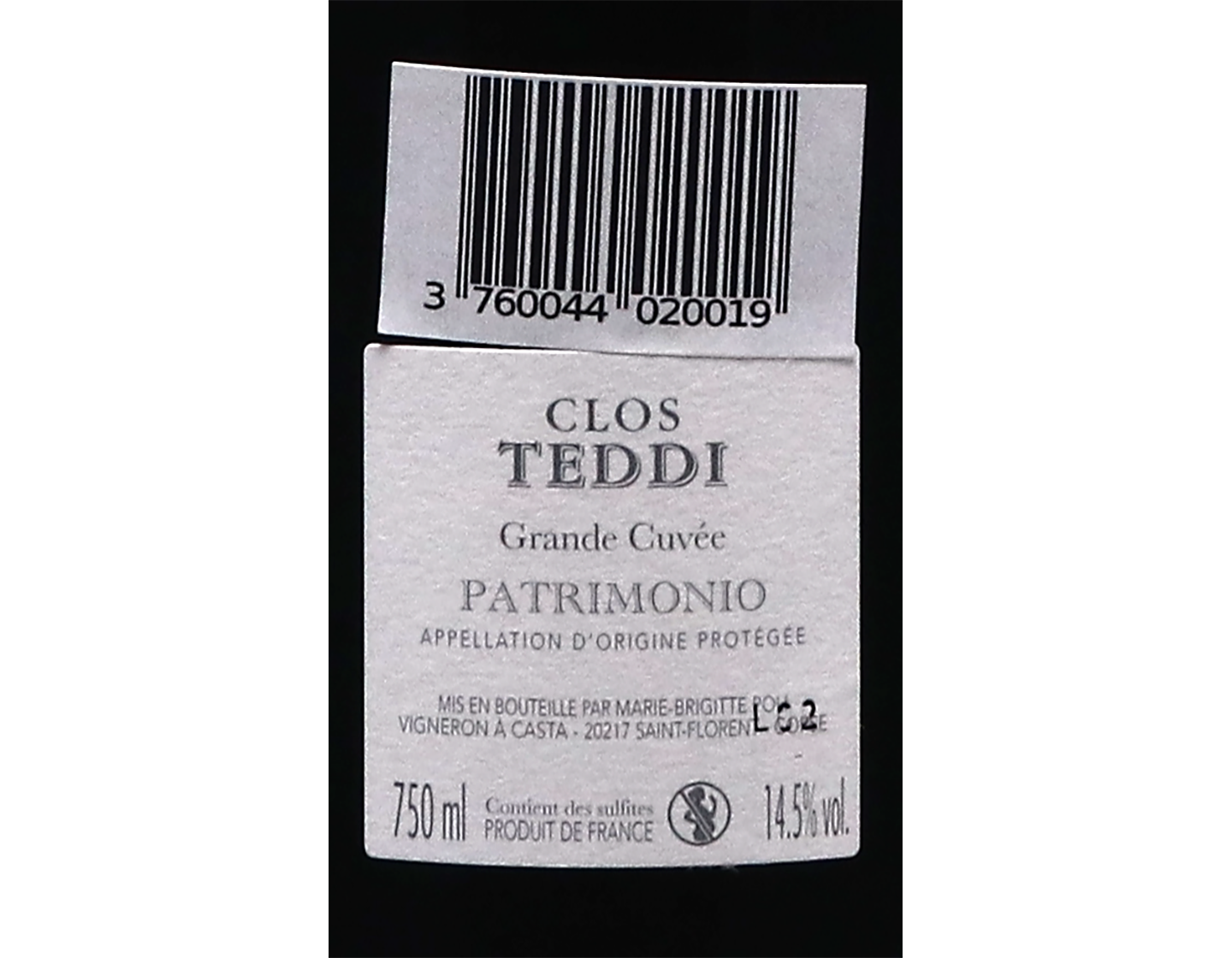 Patrimonio Rouge Grande cuvee Clos Teddi 2021