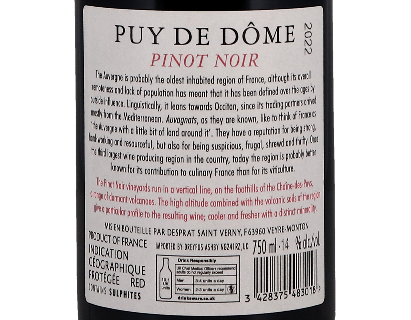Pinot Noir Puy de Dome Cave Saint Verny 2022