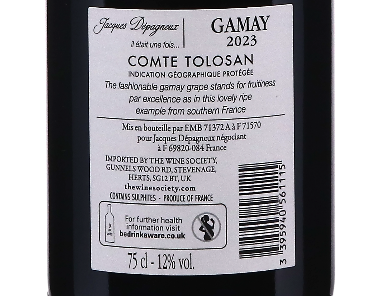 Gamay IGP Comte Tolosan Depagneux 2023