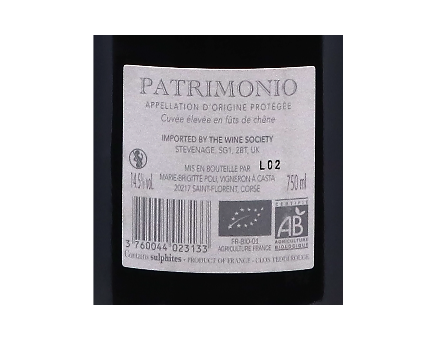 Patrimonio Rouge Grande cuvee Clos Teddi 2022