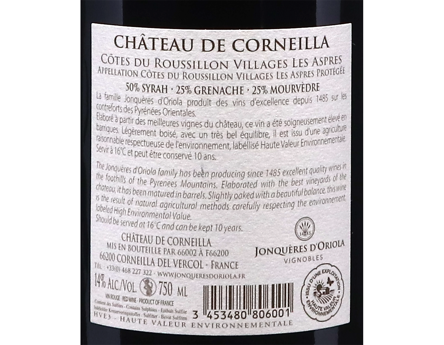 Côtes du Roussillon Les Aspres, Cavalcade, Château de Corneilla 2020