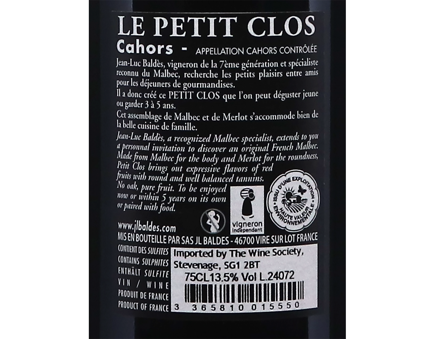 Cahors Petit Clos Clos Triguedina 2021