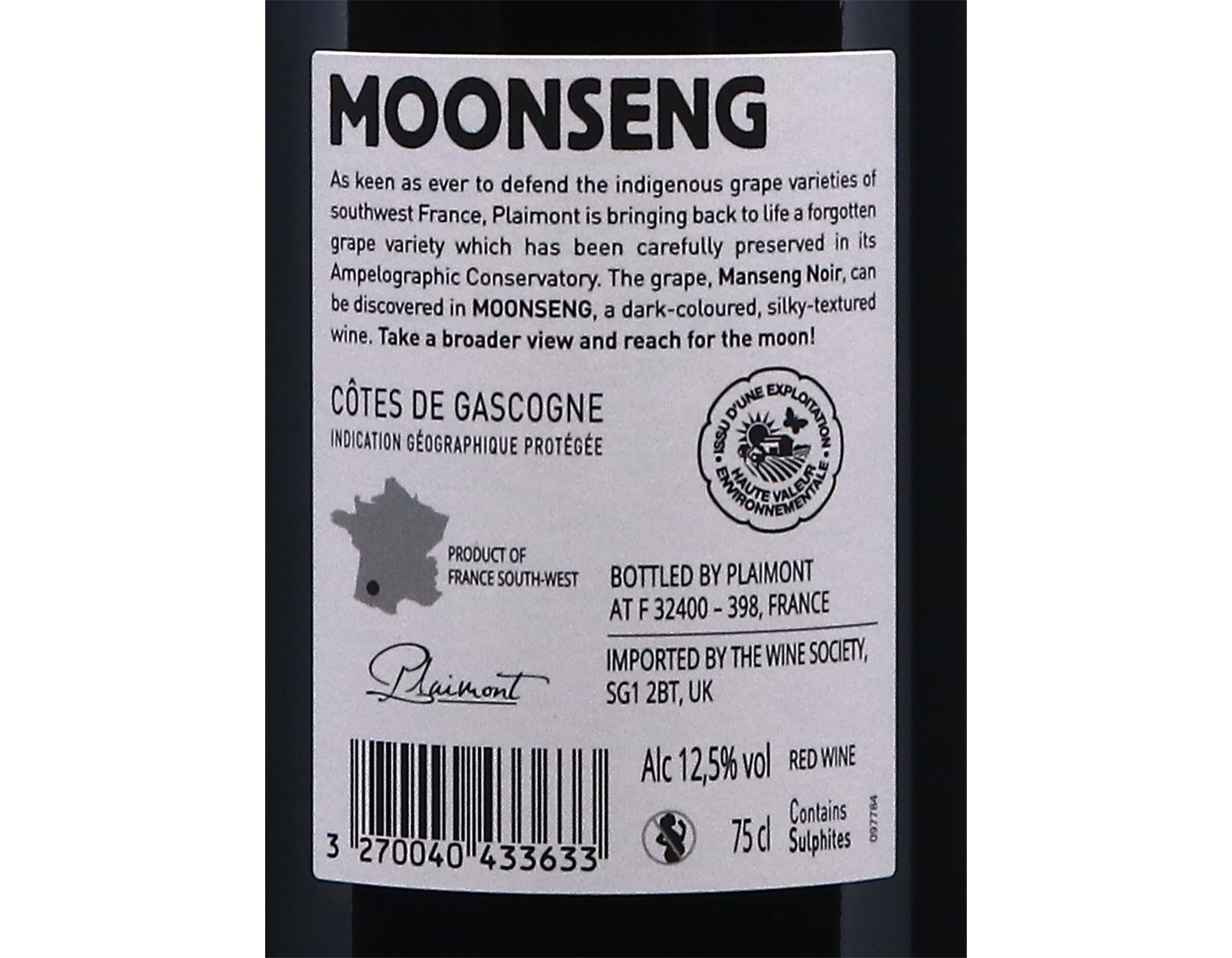 Moonseng Merlot Manseng Noir Cotes de Gascogne Plaiment 2022