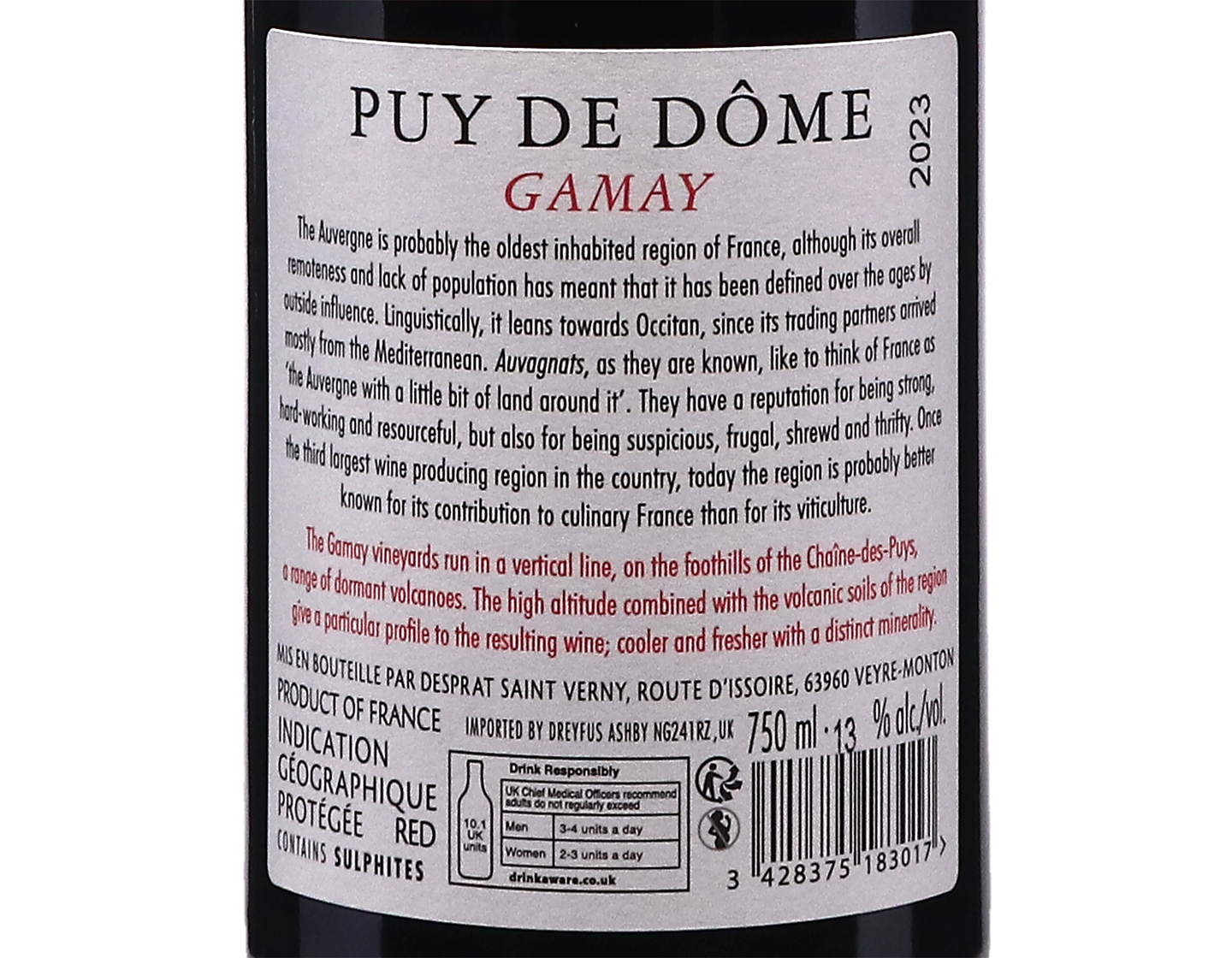 Gamay Puy de Dome les Volcans Saint Verny 2023