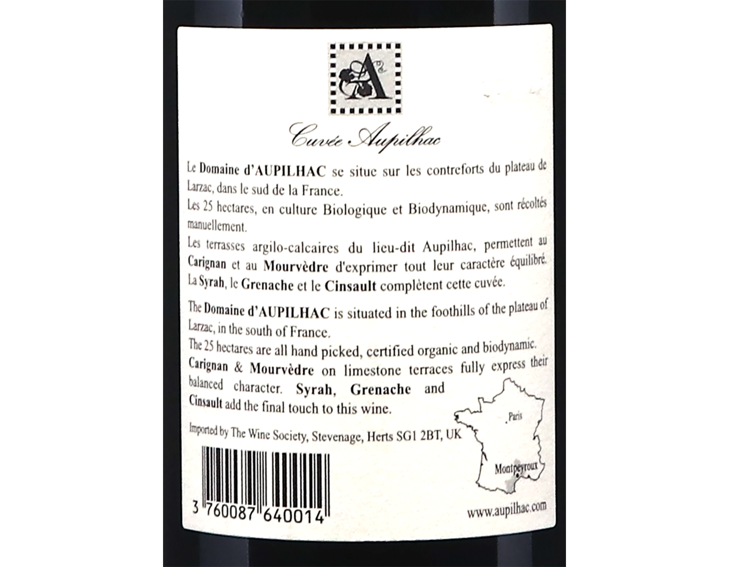 Montpeyroux Domaine Aupilhac 2021 ORGANIC