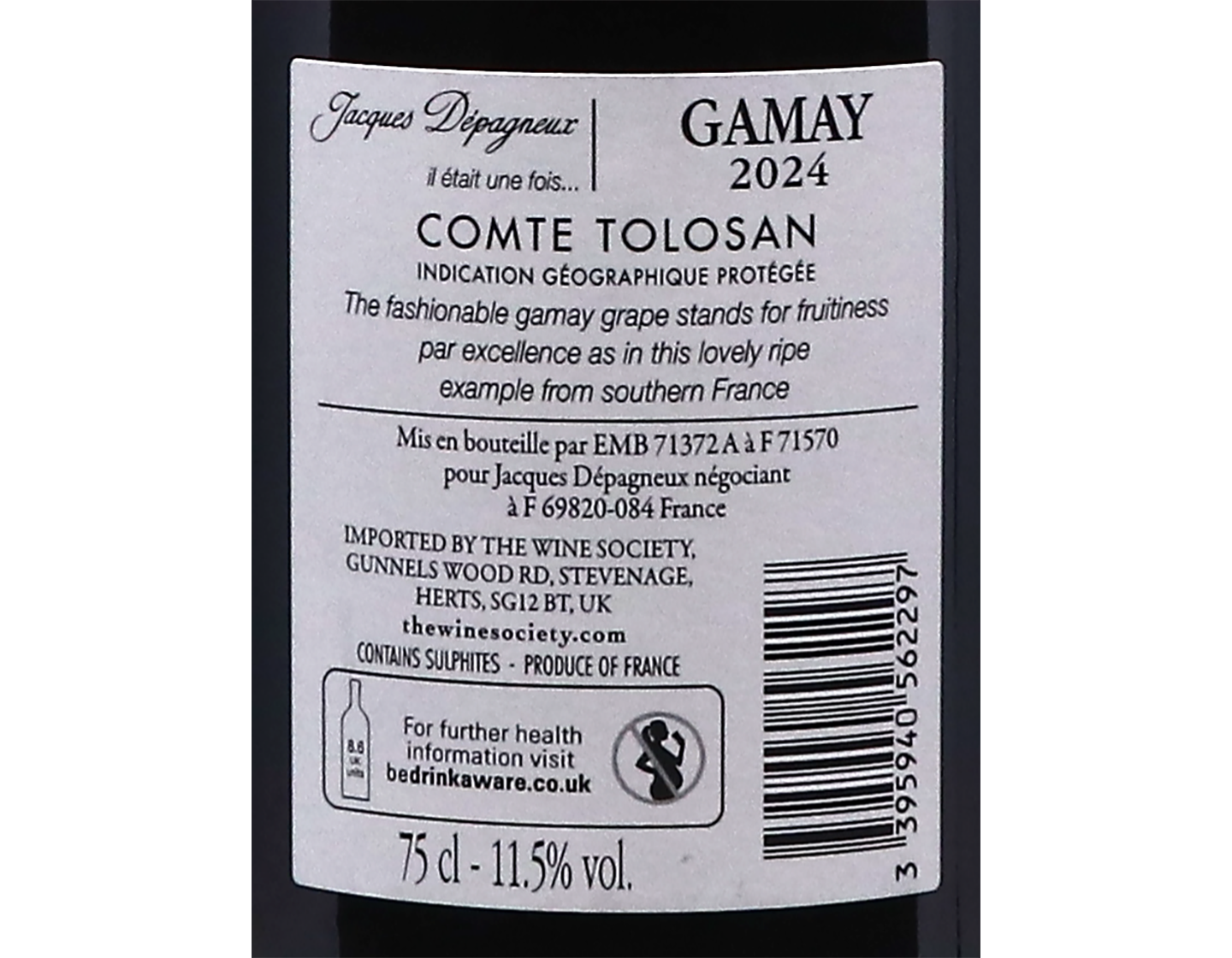 Gamay IGP Comte Tolosan Depagneux 2024