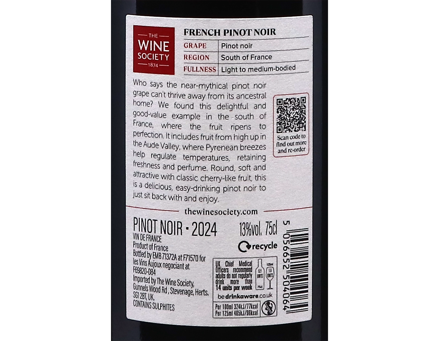 The Society's French Pinot Noir 2024V2