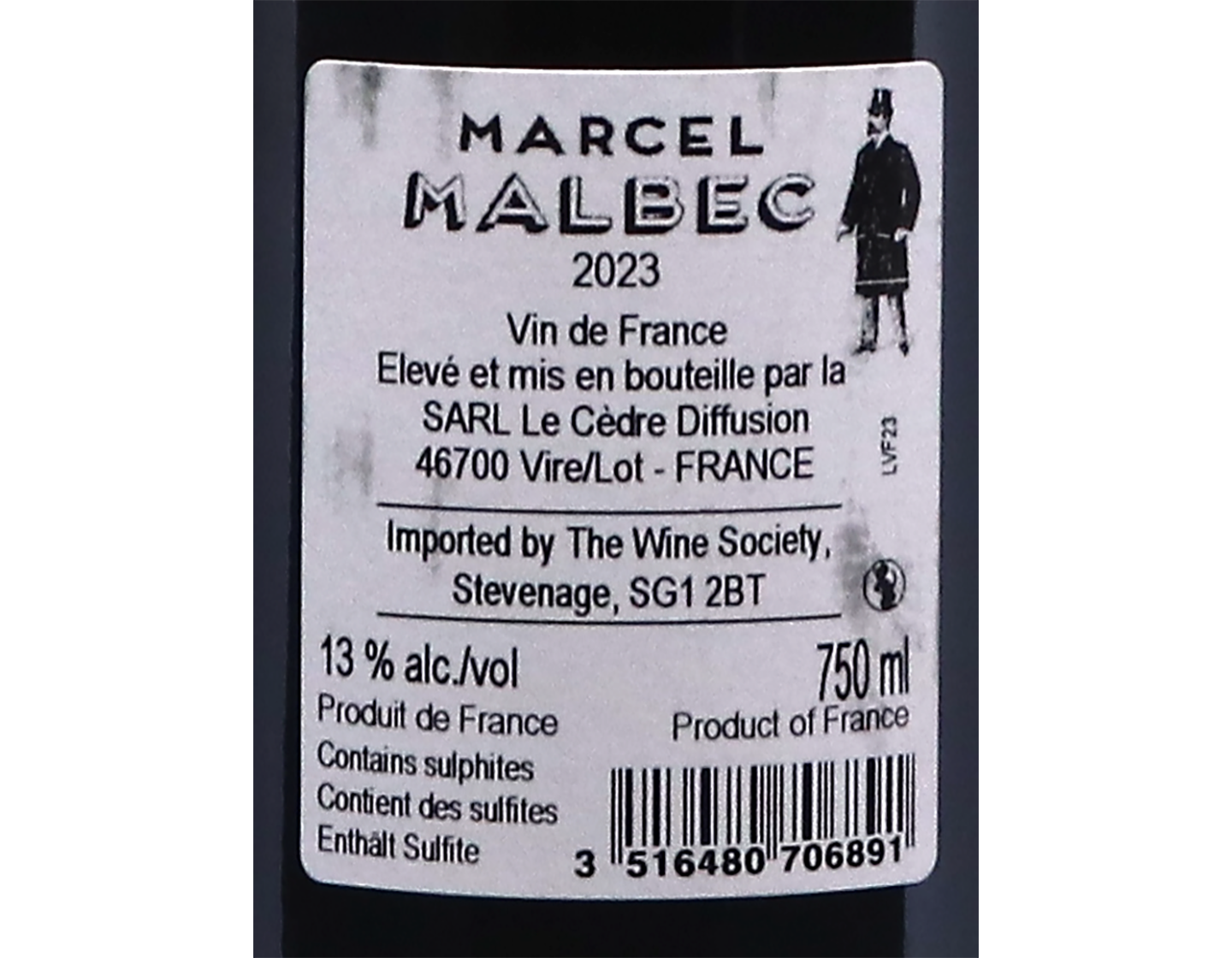 Marcel Malbec du Cedre Vin de France 2023