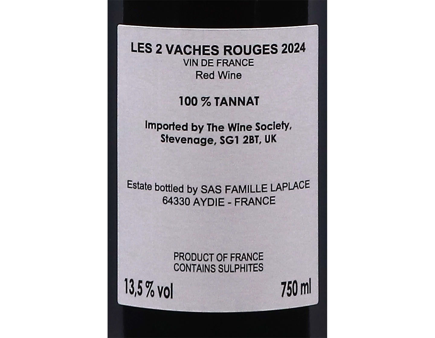 Les Deux Vaches Rouges Tannat Famille Laplace 2024