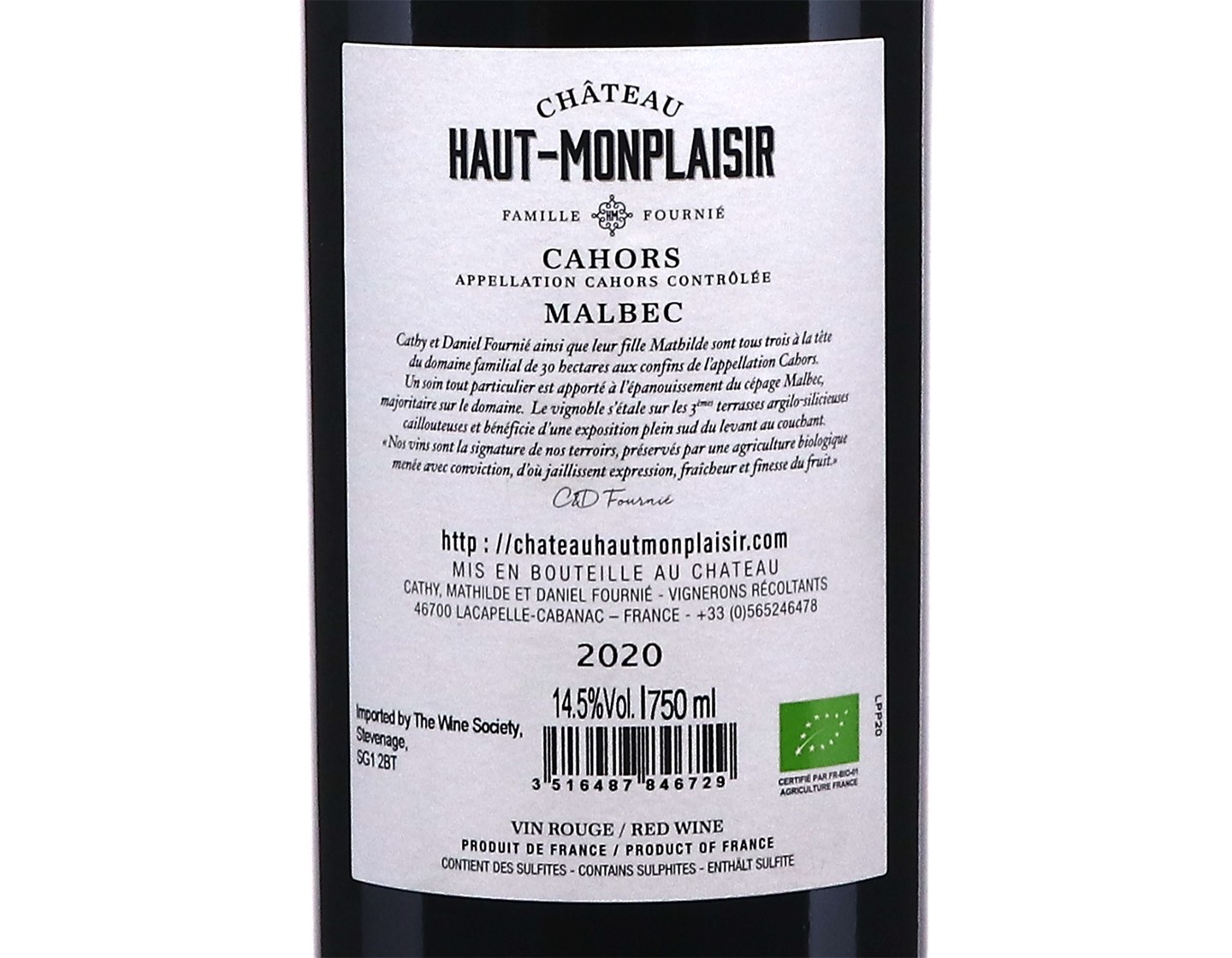 Cahors Ch Monplaisir Pur Plaisir 2020