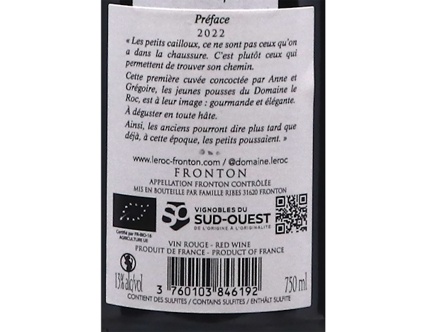 Fronton, Les Petits Cailloux, Domaine Le Roc 2022