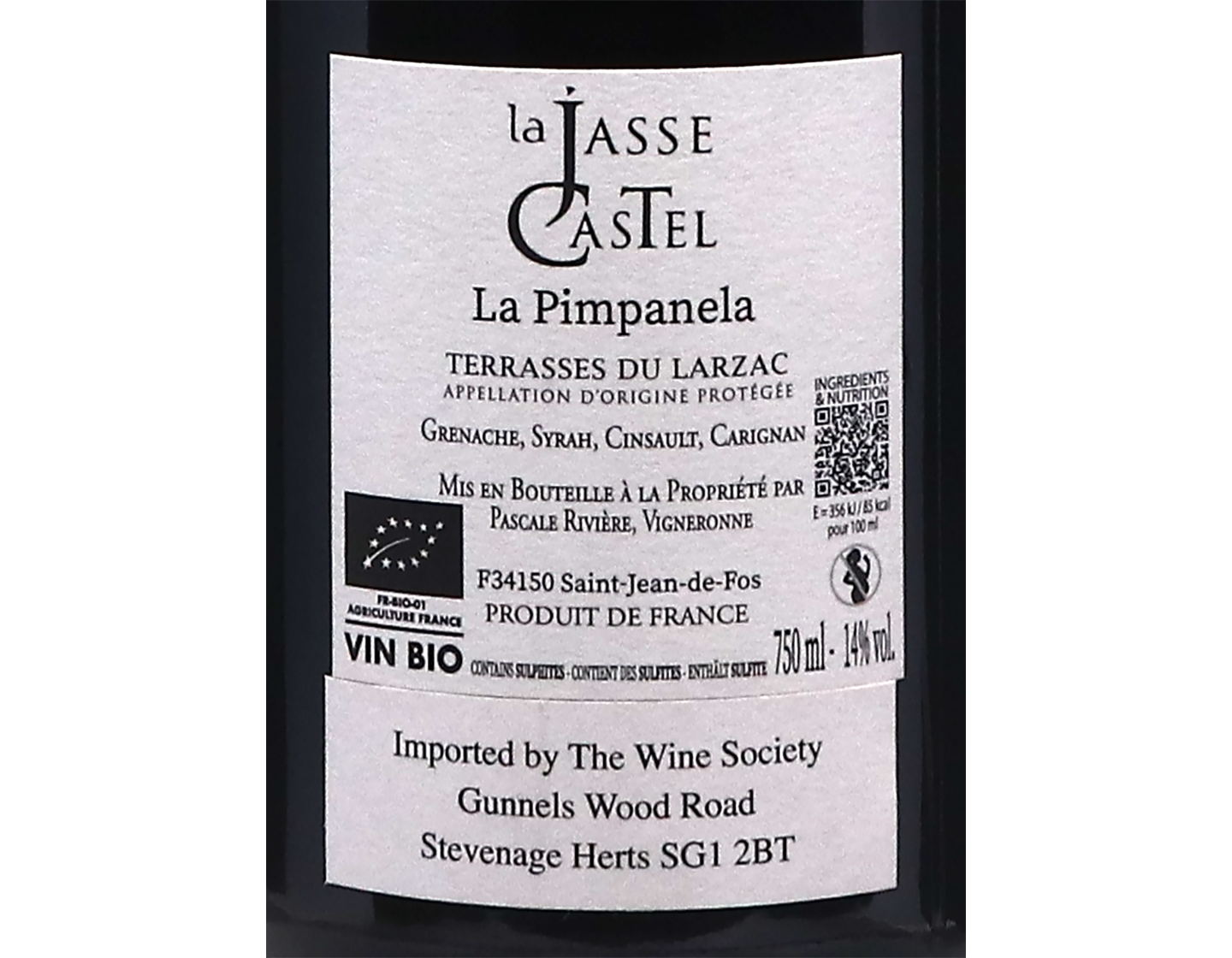 Languedoc Rouge Domaine La Jasse Castel La Pimpanela 2023 ORGANIC