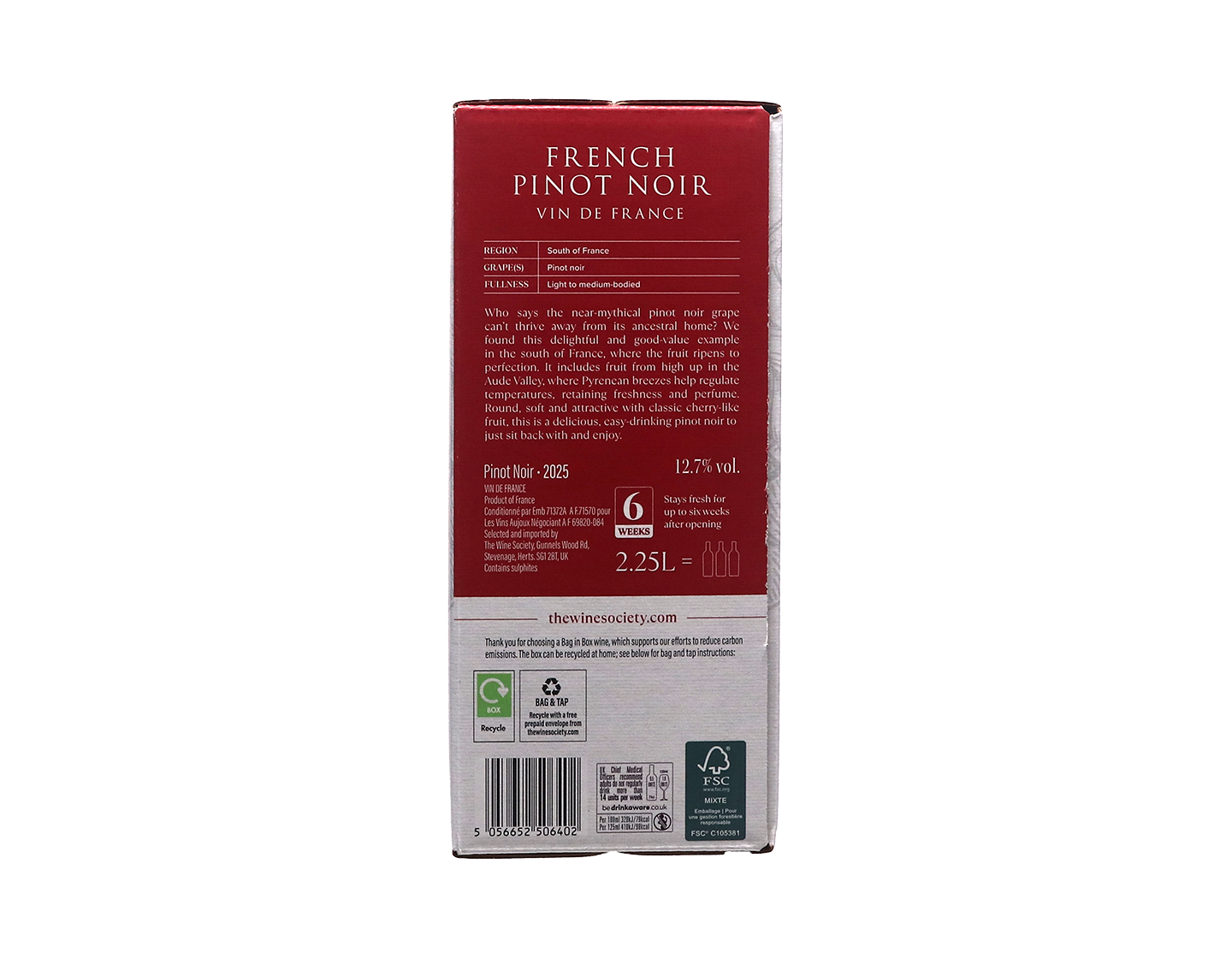 The Society's French Pinot Noir 2025 Bag-in-Box (2.25 litre)