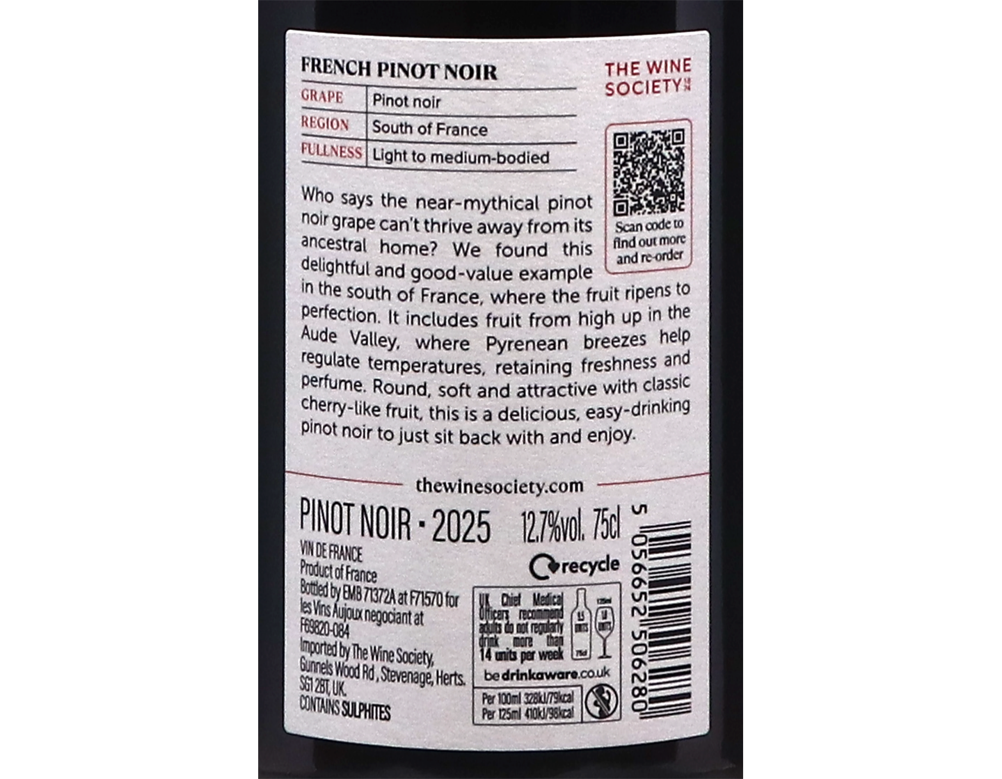 The Society's French Pinot Noir 2025
