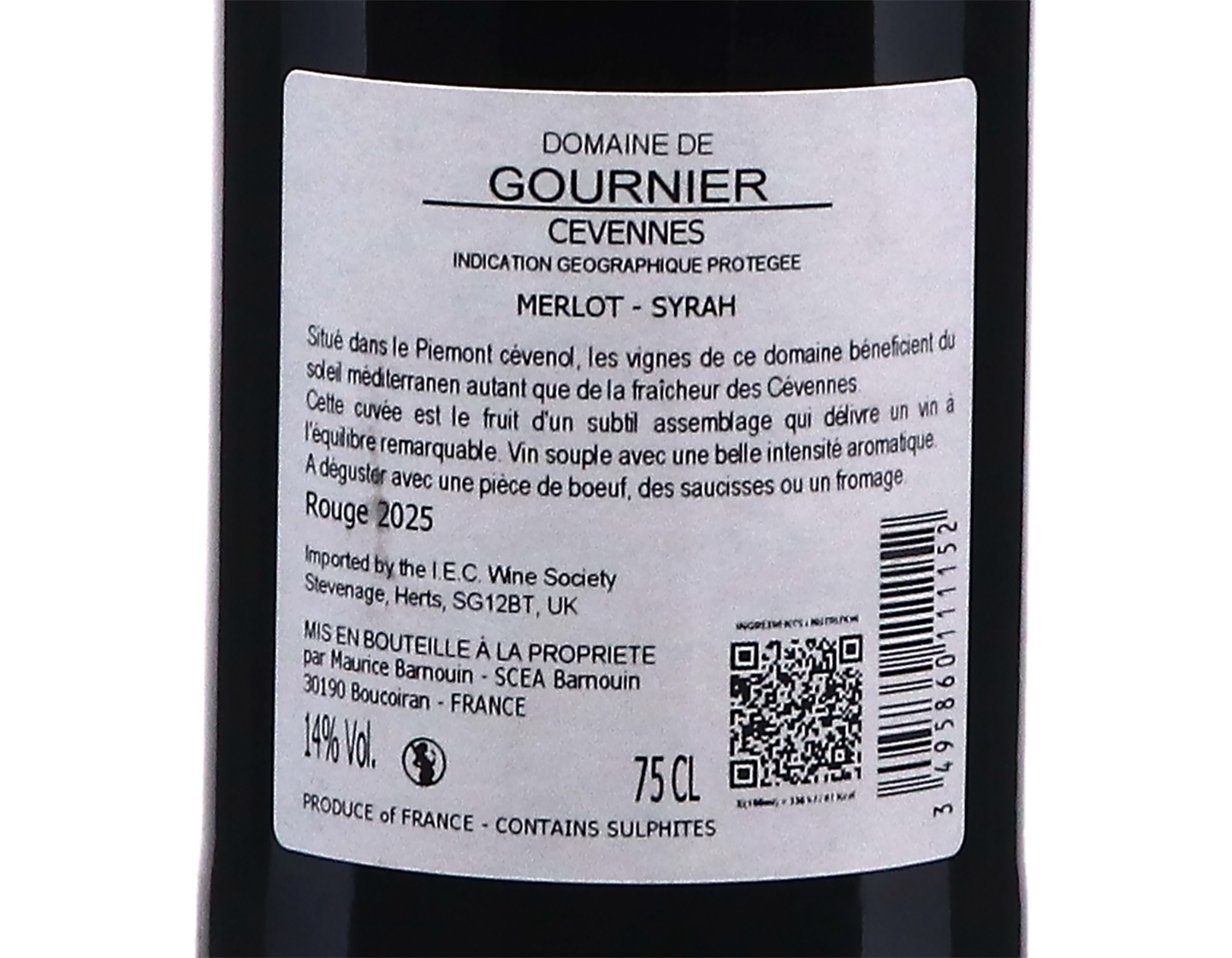 Domaine de Gournier Cevennes Rouge 2025
