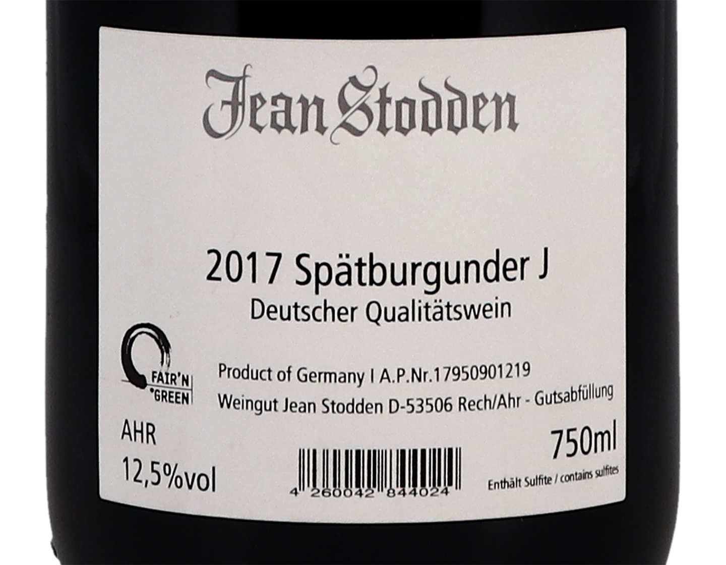 Spatburgunder J Ahr Jean Stodden 2017
