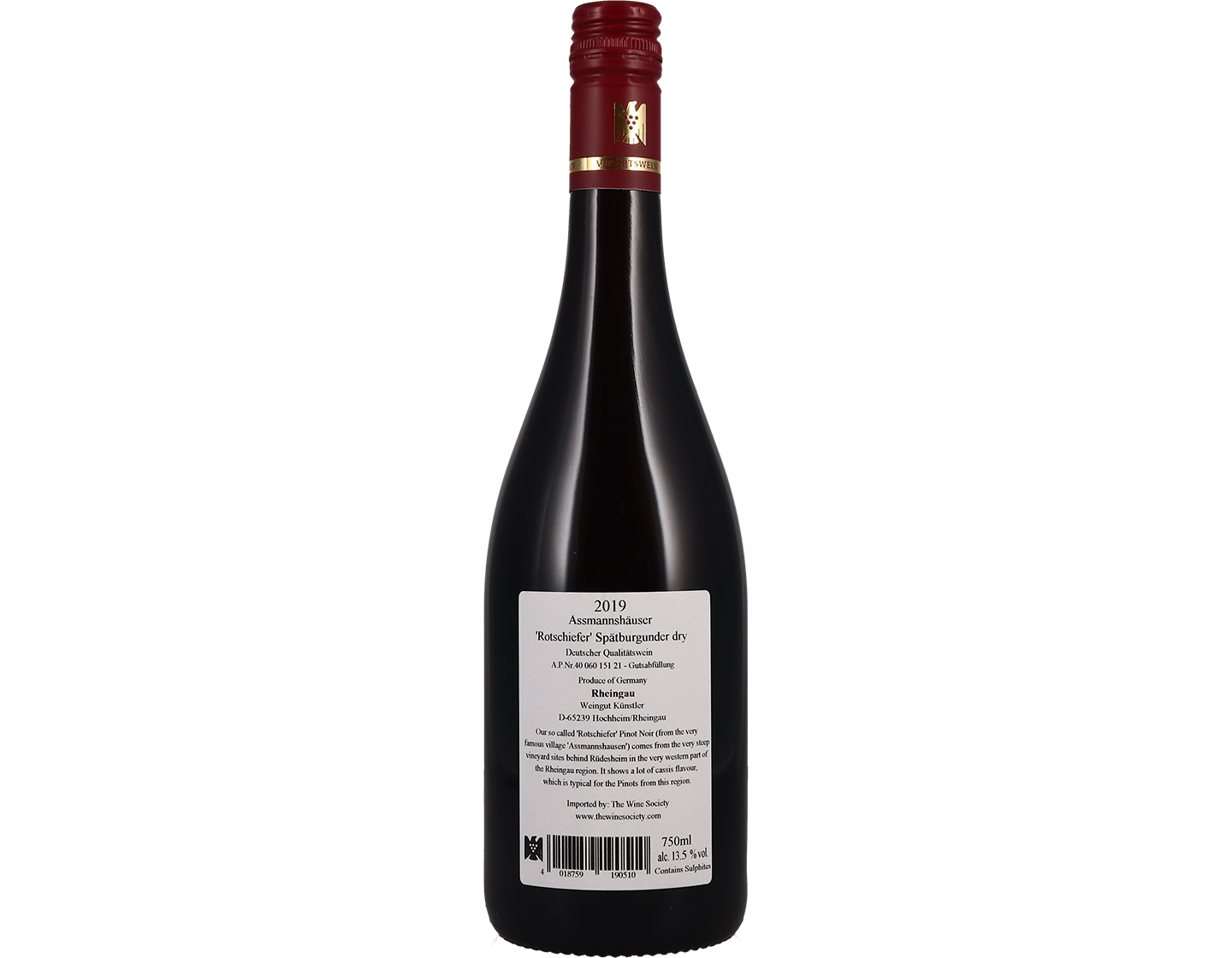 Assmannshauser Rotschiefer Pinot Noir Kunstler 2019