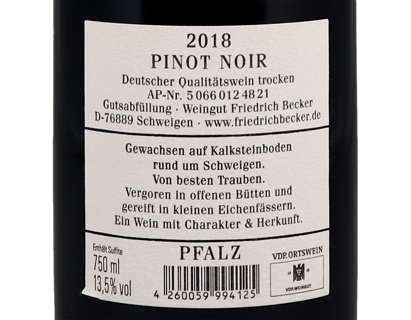 Schweigener Spatburgunder Weingut Becker 2018