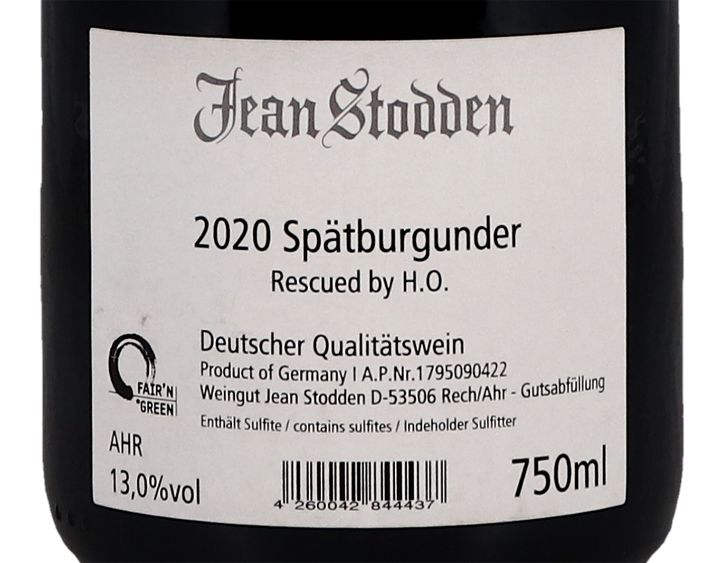 Jan Stodden Spatburgunder Rescued by HO 2020