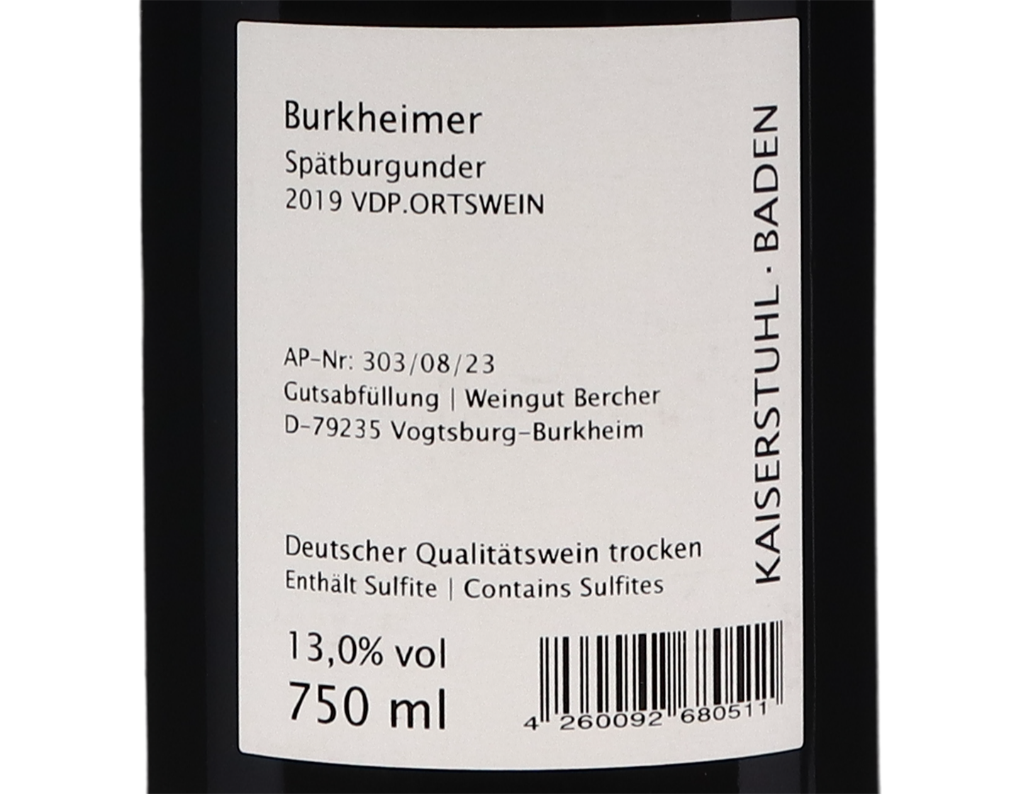 Spatburgunder Burkheimer Bercher 2019