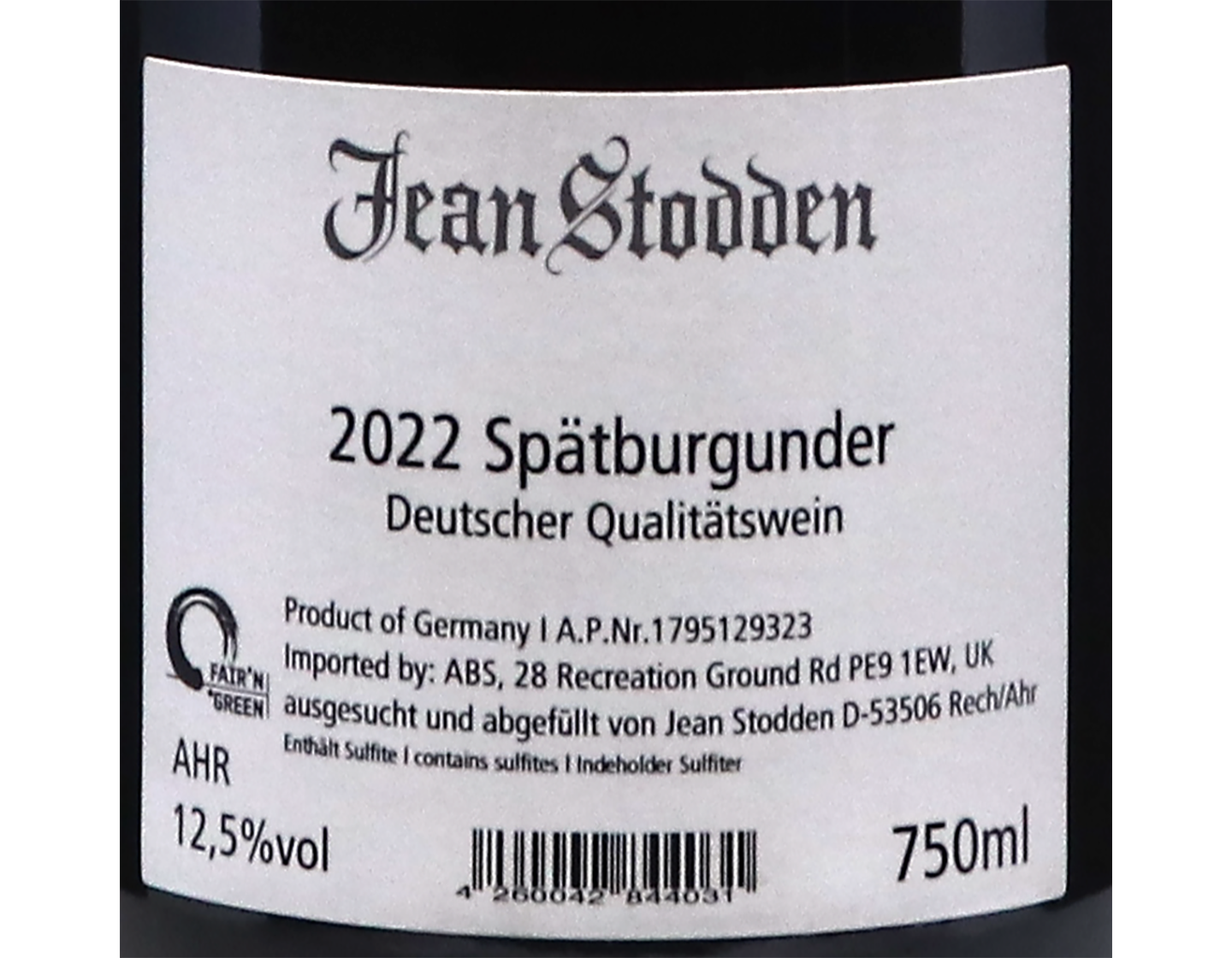 Spatburgunder Ahr Jean Stodden 2022