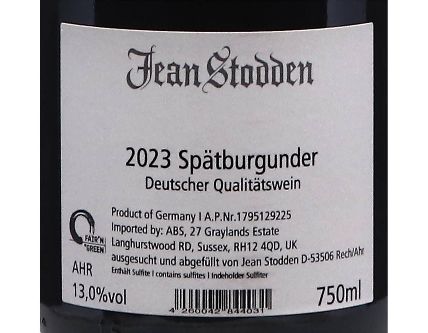 Spatburgunder Ahr Jean Stodden 2023