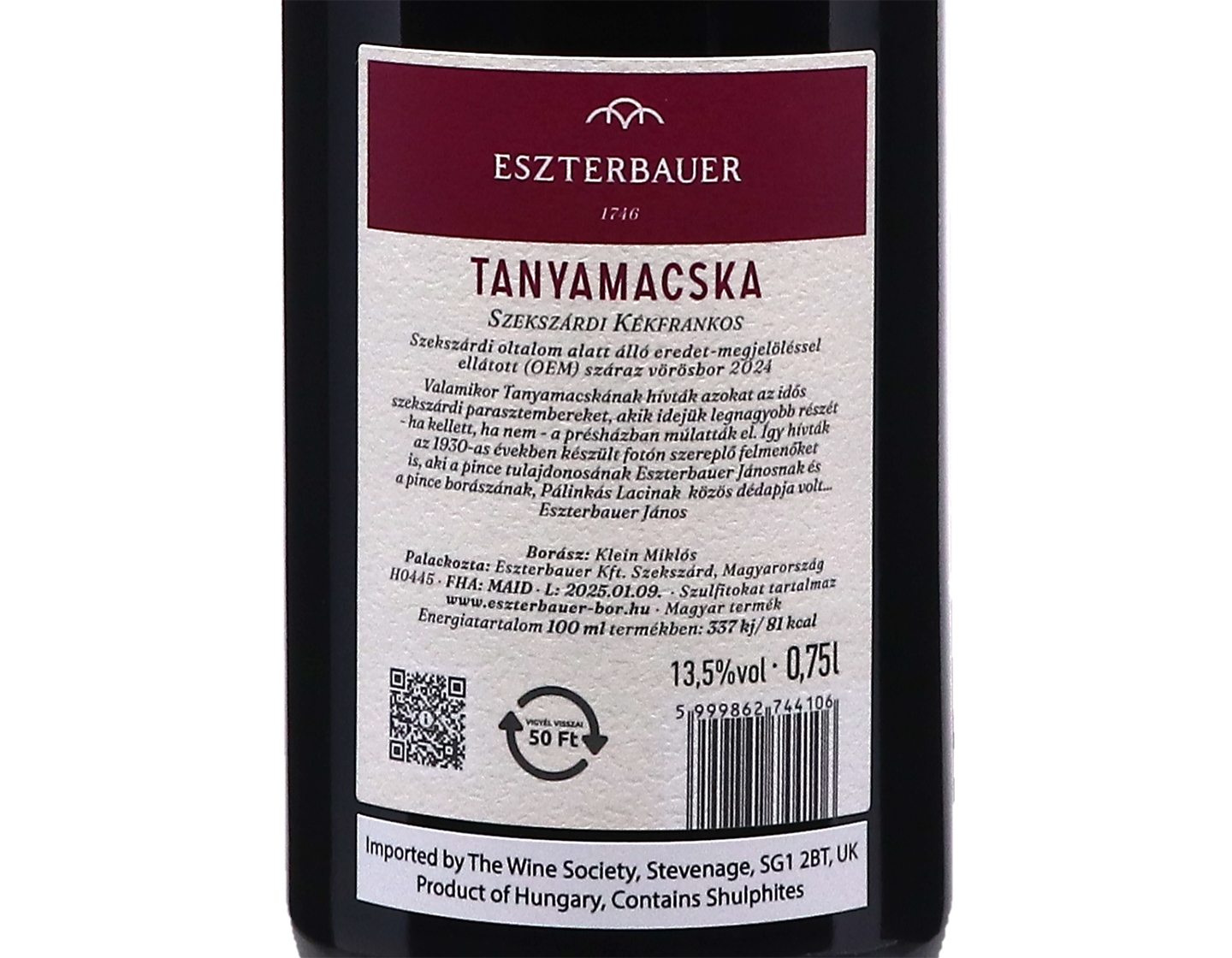 Tanyamacska Szekszárdi Kékfrankos, Eszterbauer 2024